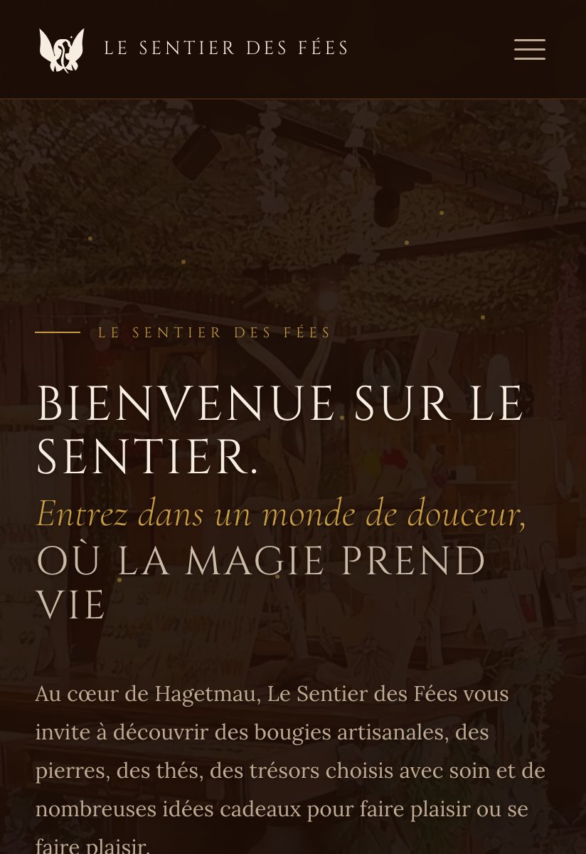 Aperçu du site Le Sentier des Fées, site réalisé par notre équipe